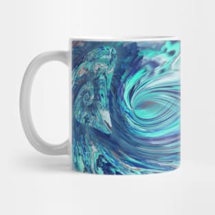 Fluid Acrylic Art Blue Paint Swirl Mug